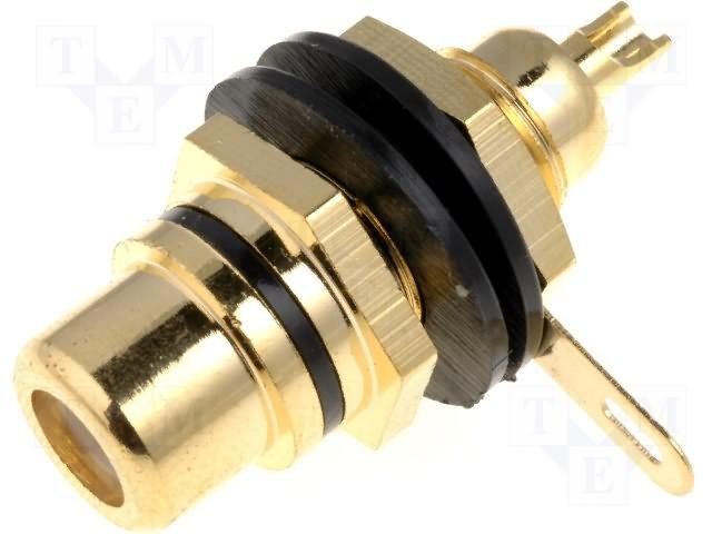 RCA ligzda uz šasijai GOLD, melna krasa