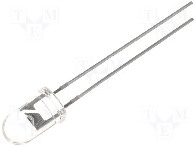 5mm, jantara krasa, 446...595mcd(6...8lm), 15°, 2..2.8V/75mA, 590-600nm, gaismas diode