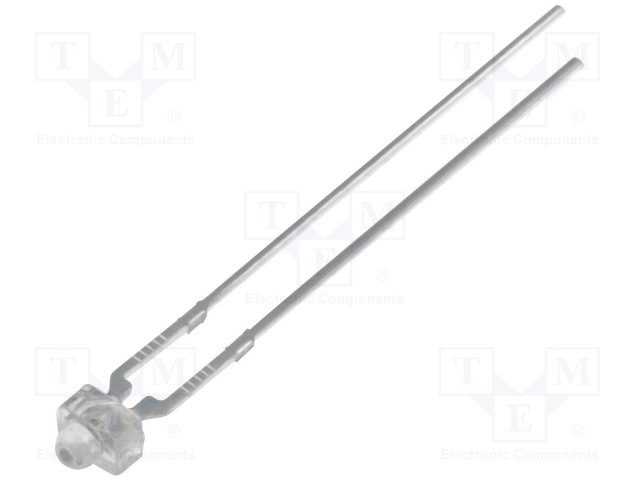 1.8mm, silta balta, 2180...3000mcd, 30°, 2.9...3.6V/20mA, caurspidigs, gaismas diode