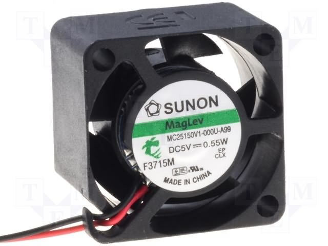 25x25x15mm, DC5V, MagLev, 5.44m3/h, 20dBA, 10000rpm, 0.55W, Ventilators