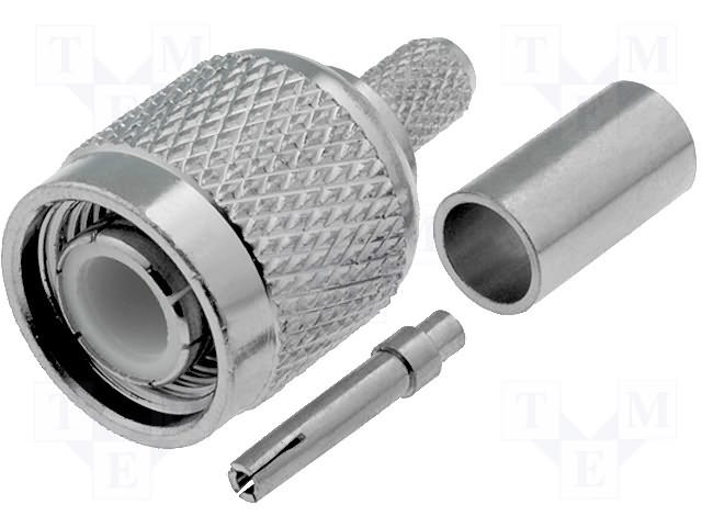 TNC štekers, uz vadu RG-58, CRIMP, ar centrālā  "Mama", reverse