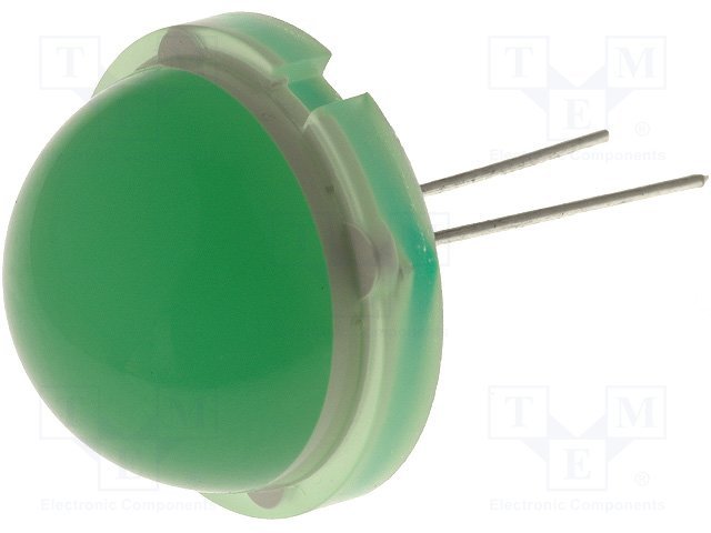 20mm, zaļa, 40...75mcd, 5.55V/20mA, 565nm, 120grad, gaismas diode