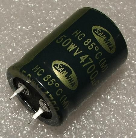 4700/50V, 85C, Ø25x35mm, ±20%, Kondensators elektrolītisks, 2000h, SNAP-IN, SAMWHA