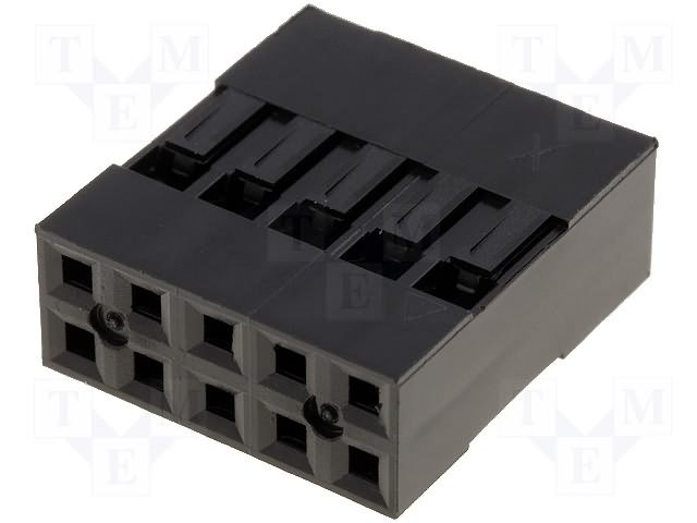 10(2x5)pin, 2.54mm, divas rindas, korpuss uz vadu, plastmasa