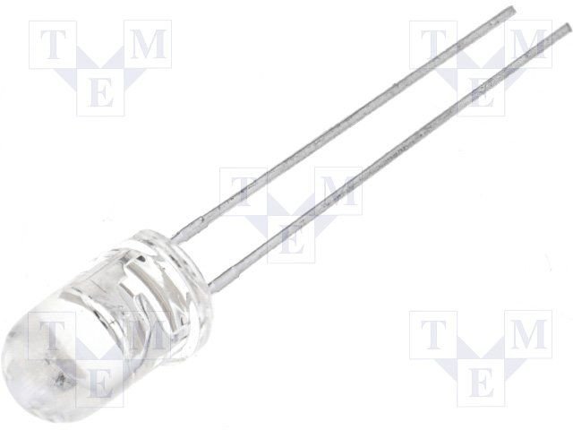 5mm, infrasarkans gaismas diode 940nm, 30grad, 20mW, caurspidigs