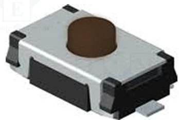 Mikroslēdzejs horizontāls, SPST-NO, OFF-(ON), 0.025A/24VDC, SMD, 6x3.8x2.5mm, 2N, L=0.8mm, IP40