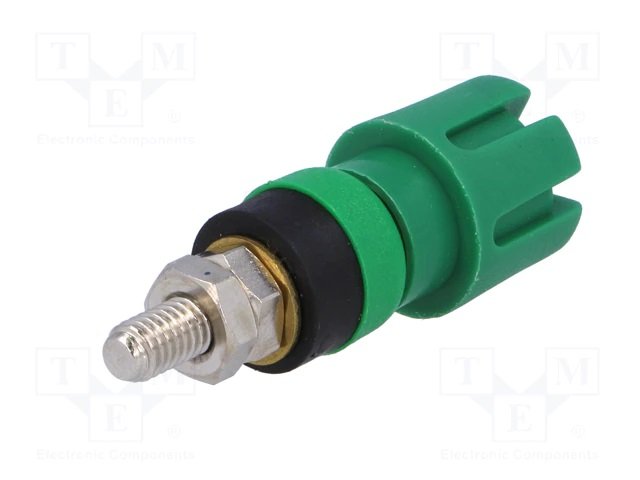 Testera ligzda, 4mm, L=48mm, 30A/60VDC, šasijai, zaļa krasa