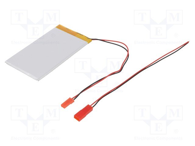 Akumulators Li-pol, 3.7V/1800mAh, konn+sock2.54*2pins, PCM, 4.5x51x92.5mm
