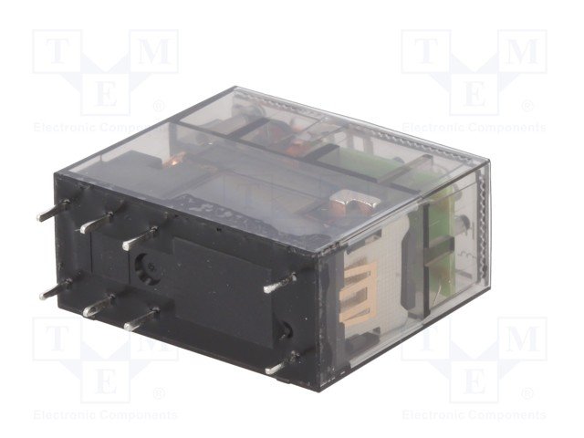 Relejs 230V/AC, DPDT, 2x8A/250VAC, 32.5kΩ(7.08mA), divi kontakti uz pārslēgšanu, 29x25.5x13mm, HONGFA RELAY
