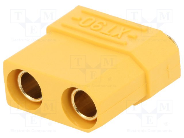 2Pin, XT90, "mama", 500V, 40A, lodejama PCB, taisns