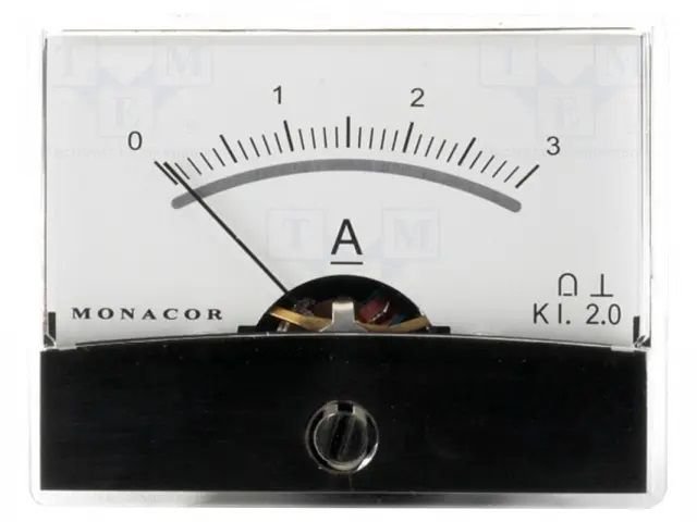 Analogue panel meter 0..3A, DC, 60.3x46.3x39mm