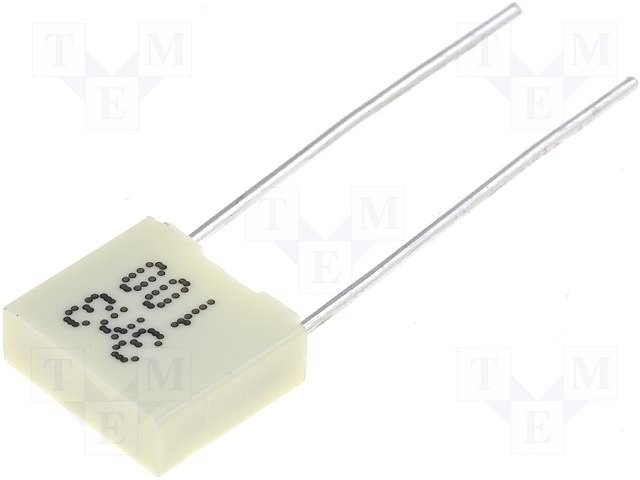 3.3nF/63VDC, 40VAC, ±10%, plēves, poliefirs kondensators, 5mm, 2.5x6.5x7.2mm, KEMET