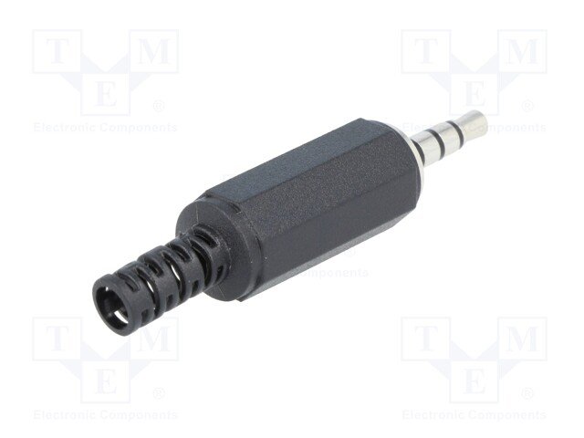 3.5mm (4 kont.) štekers, stereo+video, plastmasas, ar amortizatoru, CLIFF