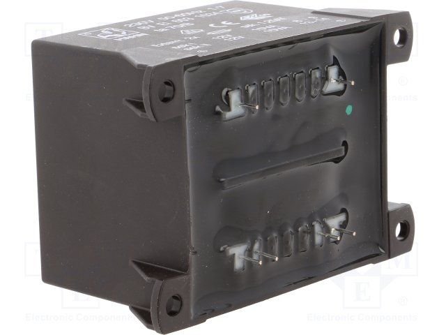 Transformators 220V=>2x12V, 2x1250mA, 30VA, 81.5x54.8x54.2mm