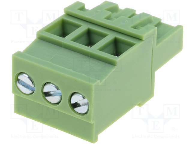 Terminal Blocks uz vadu, ligzda, 3pin, 5.08mm, 2.5mm2, 12A, leņķisks 90°