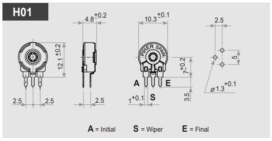 20K Rezistors pieskaņotais vertikalā, ±20%, 150mW, Ø10.3x4.8mm