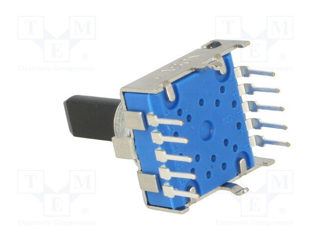 Galetes parslēdzejs 1=>3 kontakts, 0.30A/16V, BBM (non-shorting), 6mm, Lass=12mm