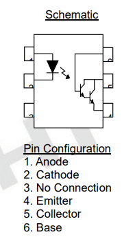 TIL113(PC113) Optrons, izeja Darlington fototranzistors, DIP6