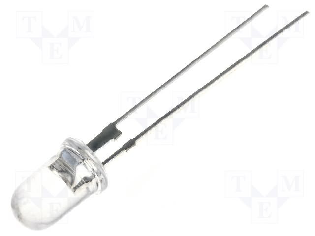 5mm, sarkana, 22000...25000mcd, 15°, 1.8...2.6V/30mA, 625nm, gaismas diode