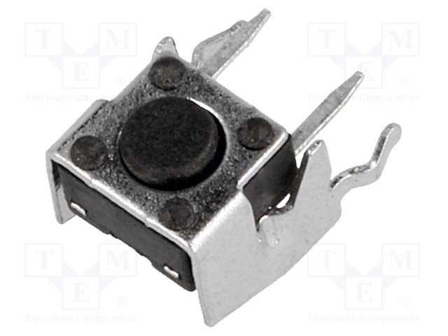 Mikroslēdzejs leķisks, SPST-NO, OFF-(ON), 0.05A/12VDC, THT, 6x6x4mm, 1.6N, L=0.8mm, ar zeme