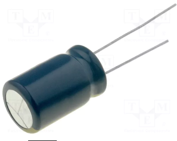 47/25V, 105C, Ø5x11mm, ±20%, Kondensatori zemas induktivitātes, 0.3Ω, 5000h, PANASONIC, ar lokaniem izvadiem