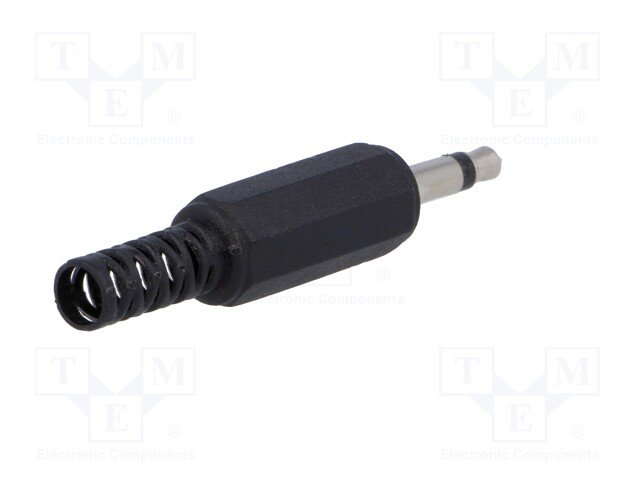 3.5mm štekers, mono, plastmasas, uz vadu, ar amortizatoru