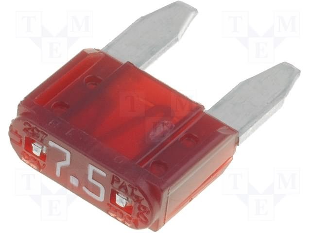 Drošinātājs auto mini 7.5A, 32V, 10.9 x 16.3 x 3.8mm