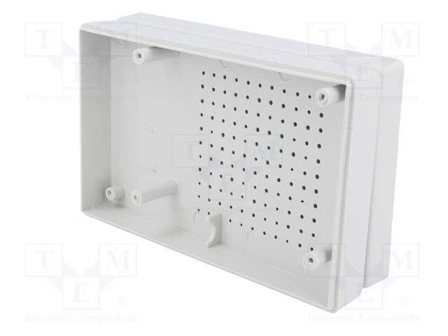 Plastmasas korpuss, 70x115x27mm, ABS, perforēts, baltā krasa, ar vāku baterija