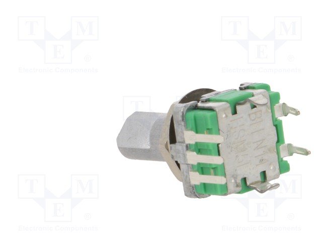 Enkoders, 24imp/revol., 11.7x12, L=10mm, metāla rokturis D=6mm, vertīkals, ar spiedpogu