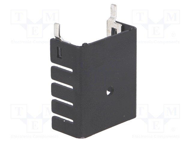 Radiators 24x30x13mm, U veida, aluminijs, melna krasa