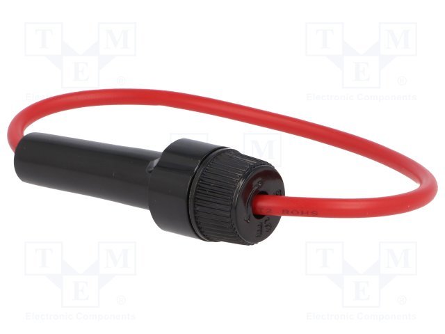 Drošinātāju turētājs uz vadiem, 6.3x32mm(6.3x30mm), 15A, 32VDC, 250VAC