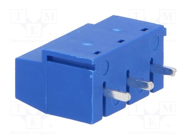 Terminal Blocks PCB, ar skrūvēm, 3pin, 5mm, 1.5mm2, 300V/8A, 11x8x20mm, taisns