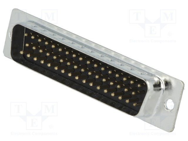 50PIN, trīs rindu, D-Sub HD, štekers, gold, solder type