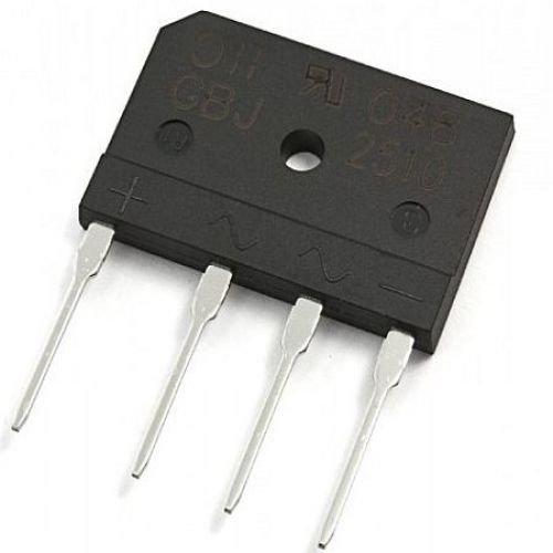 GBJ2510 Tiltiņš, 1000V, 25A, 30x20x4.6mm, plakans, vertikāls