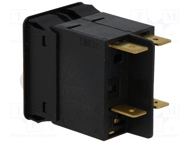 Maksimālās strāvas automātiskais slēdzis, 5A, DPST, 240VAC, 60VDC, 36x29x51mm