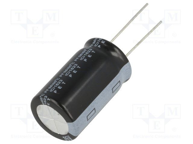 4700/35V, 105C, Ø18x30mm, ±20%, Kondensators elektrolītisks, 2000h, ELITE, ar lokaniem izvadiem