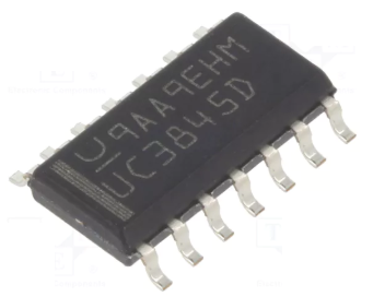 UC3845D SMD 14pin Mikroshēma, PMIC, PWM controller, 0÷70°C; 0...48%, SOIC14