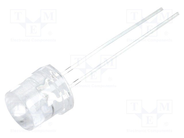 8mm, dzeltena, 1560...2180mcd, 140°	, 1.8...2.6V/20mA, 590nm, gaismas diode, plakana