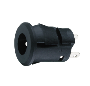 2.1*5.5mm, ligzda, ar sprūdiem (dia. 10.8mm), plastmasas, vadam, 2A/30VDC, LUMBERG