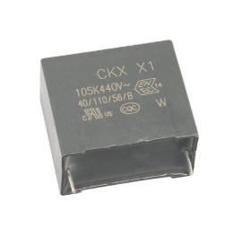 820nF 440VAC, plēves kondensatori polipropilēna, ±10%, P27.5, 28x14x32mm, traucējumi X1, Akyga