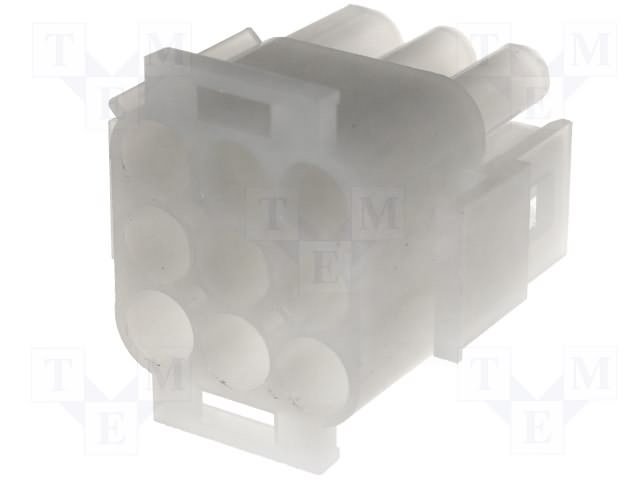 9pin(3x3), korpuss kontaktam "papa", 6.35x6.35mm, NLS serija, taisns