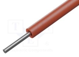 Kabelis montāžas, viensdzislas, Ø=0.812mm, 20AWG, S=0.518mm2, CU, 300V, alvots, sarkana krasa