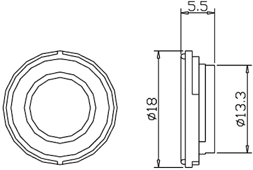 Dinamiks mylar, Ø18*5.5mm, 8R, 1W, 87dB, 0.1...20kHz