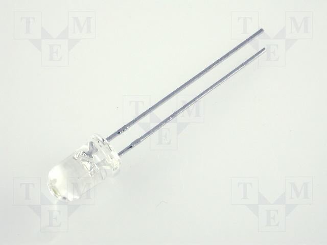 5mm, zila, 10000...15000mcd, 15°, 3...4V/25mA, 470nm, gaismas diode