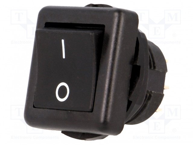 Taustiņslēdzis DPDT, ON-ON, 6A/250VAC, lodēšanai, M18, Ø18.2mm, 23x23x19mm, SCI, ar fiksaciju