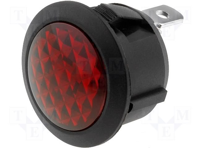 Gaismas diožu lampiņa 24V DC snap-in, sarkana krasa