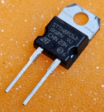 STTH8R06D Diode, 600V, 8A, 25ns, (---|<|---), TO-220AC