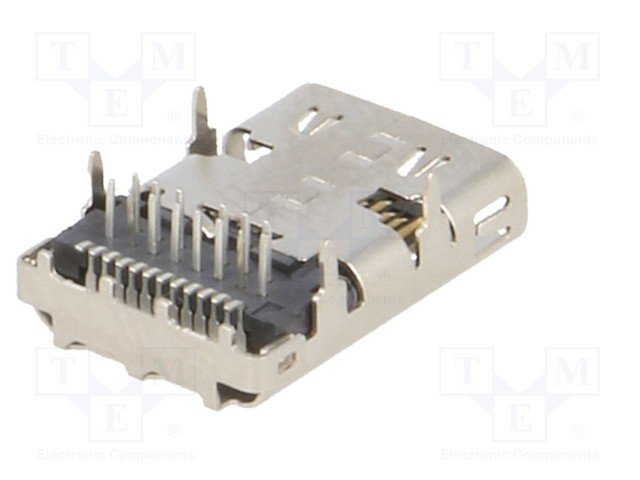 USB-C (type C), 3.1, ligzda uz šasija, THT,  ATTEND, 24pin