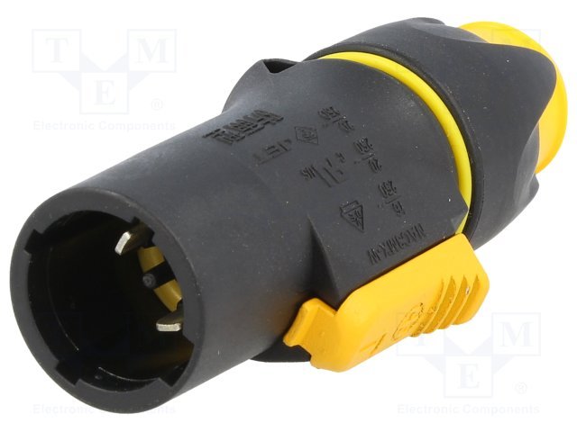 Tikla štekers, 250VAC, 16A, 3pin, (PowerCon TRUE1 Neutrik), vadam, taisns