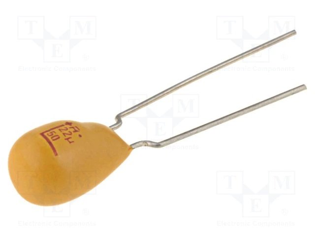 22/50V 125C-T, ±10%, tantala kondensātors